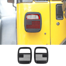 For 1987-2006 Jeep Wrangler YJ TJ   Metal Tail Light Guards Covers Rear Taillights (TJ-US Flag) RT-TCZ