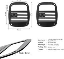 For 1987-2006 Jeep Wrangler YJ TJ   Metal Tail Light Guards Covers Rear Taillights (TJ-US Flag) RT-TCZ