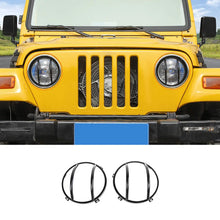 For 1997-06 Jeep Wrangler TJ Headlight Front Lights Protector Guard Black RT-TCZ