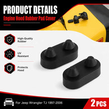 For 1997-2006 Jeep Wrangler TJ 2×Black Engine Hood Rubber Plug Pad Cover RT-TCZ