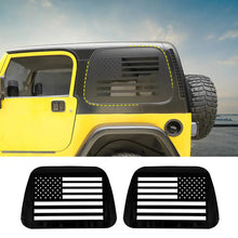 For 1997-2006 Jeep Wrangler TJ Black American Flag Rear Window Decal Sticker（2 pcs） RT-TCZ