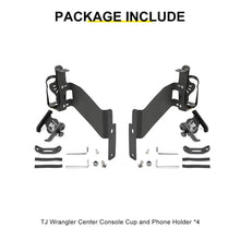 For 1997-2006 Jeep Wrangler TJ Center Console Dashboard Drink Cup Phone Holder Mount Rack Bracket (2 pcs) RT-TCZ