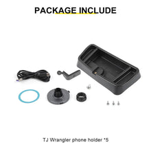 For 1997-2006 Jeep Wrangler TJ Dash Console Storage Tray with Magnetic Wireless Charging Phone Mount Holder（5 pcs） RT-TCZ