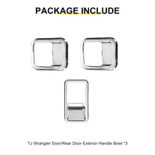 For 1997-2006 Jeep Wrangler TJ Exterior Car Rear Door Bowl Handle Cover Trim (3 pcs) RT-TCZ