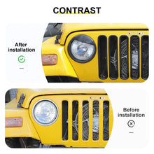 For 1997-2006 Jeep Wrangler TJ Exterior Front Headlight Bezels Grille Insert Trim Cover Kit (9 pcs) RT-TCZ