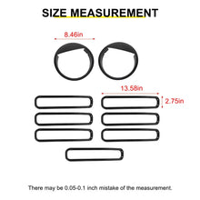 For 1997-2006 Jeep Wrangler TJ Exterior Front Headlight Bezels Grille Insert Trim Cover Kit (9 pcs) RT-TCZ