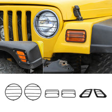 For 1997-2006 Jeep Wrangler TJ Exterior Side Turn Signal Light Headlight Guard Trim Cover Kit (6 pcs) RT-TCZ