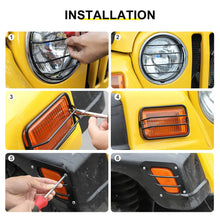 For 1997-2006 Jeep Wrangler TJ Exterior Side Turn Signal Light Headlight Guard Trim Cover Kit (6 pcs) RT-TCZ
