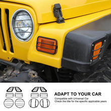 For 1997-2006 Jeep Wrangler TJ Exterior Side Turn Signal Light Headlight Guard Trim Cover Kit (6 pcs) RT-TCZ