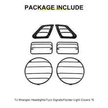 For 1997-2006 Jeep Wrangler TJ Exterior Side Turn Signal Light Headlight Guard Trim Cover Kit (6 pcs) RT-TCZ