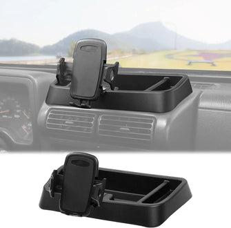 For 1997-2006 Jeep Wrangler TJ Phone Holder Radio Holder Multi-Functional Walkie Talkie Cell Phone Mount Bracket, Black RT-TCZ