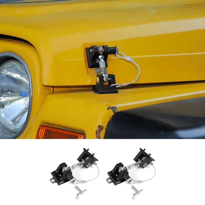 Hood Latches Hood Lock Catch Latches Kit Aluminum Alloy Stainless Steel For Jeep Wrangler JK JKU JL JLU & Gladiator JT 2007-2023,Blue - View #2