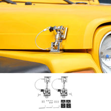 For 1997-2006 Jeep Wrangler TJ Stainless Steel Locking Hood Latch Catch Cover Kit (2 pcs) RT-TCZ