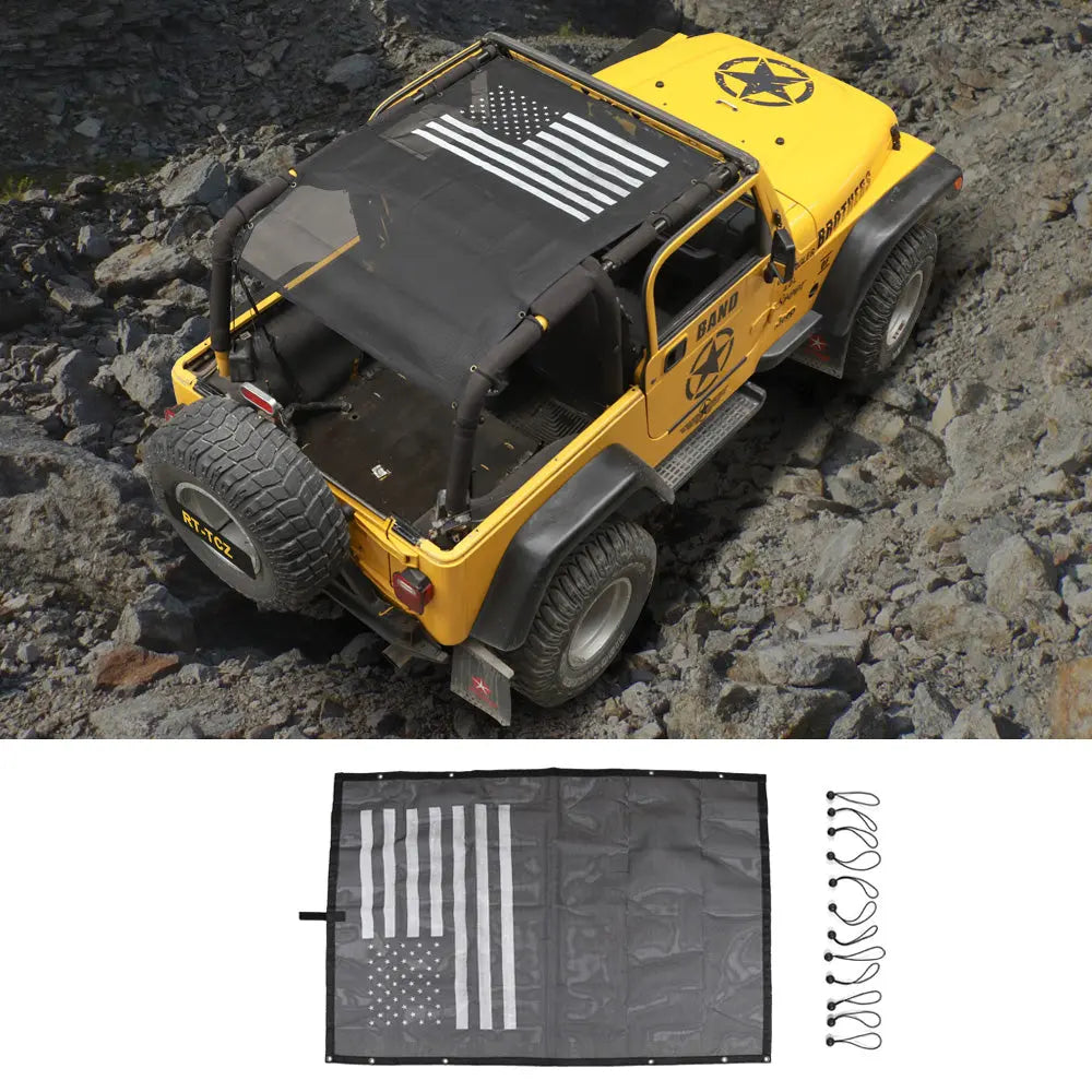 Toit Supérieur Maille Sunshade Bikini Top Pour Jeep Wrangler TJ 1997-2006 - Protection UV