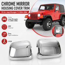 For 2004-2006 Jeep Wrangler TJ Exterior Rearview Mirror Housing Cover Trim Chrome RT-TCZ