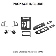 For 2006-2010 Jeep Grand Cherokee Steering Wheel & Gear Shift & Window Switch Panel Trim Cover Kit（10 pcs） RT-TCZ
