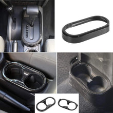 For 2007-2010 Jeep Wrangler JK JKU Gear Shift Panel Trim Cover Front & Rear Cup Holder Trim Cover RT-TCZ