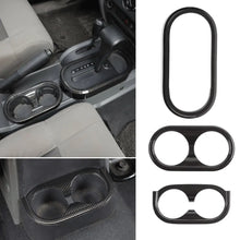 For 2007-2010 Jeep Wrangler JK JKU Gear Shift Panel Trim Cover Front & Rear Cup Holder Trim Cover RT-TCZ