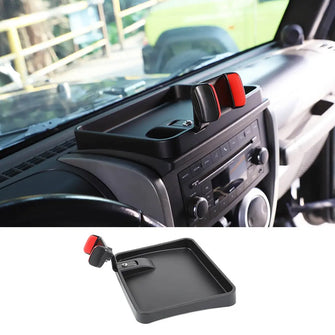 For 2007-2010 Jeep Wrangler JK JKU Phone Holder Mount, Center Console Tray Storage Box Dashboard Organizer RT-TCZ