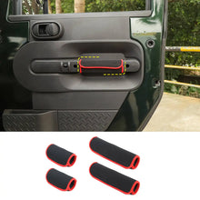 For 2007-2010 Jeep Wrangler JK Red Interior Door Handle Neoprene Cover Accessories（4 pcs） RT-TCZ