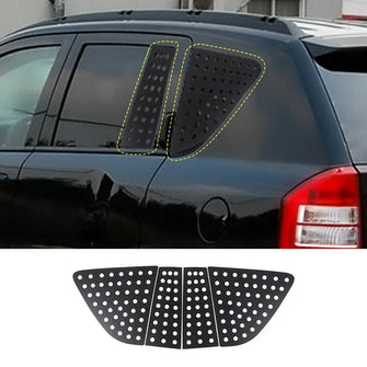 For 2007-2016 Jeep Compass 4 x Rear Triangular Window Glass Plate Trim Black RT-TCZ