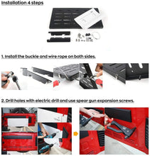 For 2007-2017 Jeep Wrangler JK JKU Tailgate Table Rear Foldable Cargo Shelf, Aluminum Alloy, Storage Rack Black RT-TCZ