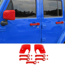 For 2007-2017 Jeep Wrangler JK Rearview Mirror Cover & Door Handle Trim Shell Cover Kit RT-TCZ