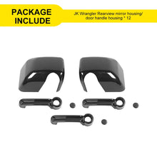 For 2007-2017 Jeep Wrangler JK Rearview Mirror Cover & Door Handle Trim Shell Cover Kit RT-TCZ