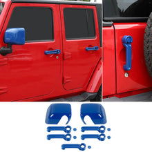 For 2007-2017 Jeep Wrangler JK Rearview Mirror Cover & Door Handle Trim Shell Cover Kit RT-TCZ