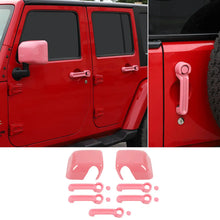 For 2007-2017 Jeep Wrangler JK Rearview Mirror Cover & Door Handle Trim Shell Cover Kit RT-TCZ