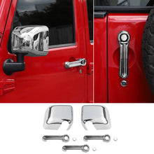For 2007-2017 Jeep Wrangler JK Rearview Mirror Cover & Door Handle Trim Shell Cover RT-TCZ