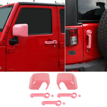 For 2007-2017 Jeep Wrangler JK Rearview Mirror Cover & Door Handle Trim Shell Cover RT-TCZ