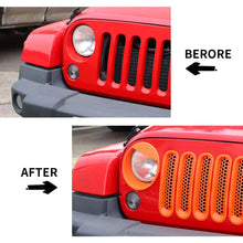 For 2007-2017 Jeep Wrangler JK Upgrade Front Honeycomb Mesh Grille & Angry Eyes Headlight Cover Trim RT-TCZ