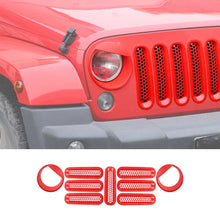 For 2007-2017 Jeep Wrangler JK Upgrade Front Honeycomb Mesh Grille & Angry Eyes Headlight Cover Trim RT-TCZ