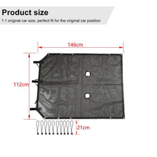 For 2007-2018 Jeep Wrangler JK 2-Door  Sunroof Sun Shade Insulation Net Black RT-TCZ