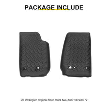 For 2007-2018 Jeep Wrangler JK 2-Door Version Original Front Row Double Hole Floor Mat Foot Mats (2 pcs) RT-TCZ