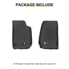 For 2007-2018 Jeep Wrangler JK 2-Door Version Original Front Row Double Hole Floor Mat Foot Mats (2 pcs) RT-TCZ