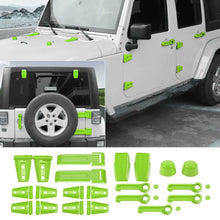 For 2007-2018 Jeep Wrangler JK 21 x Door Handle Hinge Cover Hood Rubber Head Cap Trim Cover Kit RT-TCZ