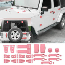 For 2007-2018 Jeep Wrangler JK 21 x Door Handle Hinge Cover Hood Rubber Head Cap Trim Cover Kit RT-TCZ