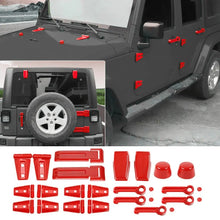 For 2007-2018 Jeep Wrangler JK 21 x Door Handle Hinge Cover Hood Rubber Head Cap Trim Cover Kit RT-TCZ