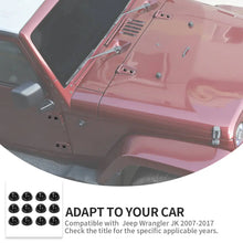 For 2007-2018 Jeep Wrangler JK 2Door Hood & Door Hinge Bolt Trim Cap Cover Kit, A-Pillar Protection, 12PCS RT-TCZ