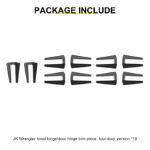 For 2007-2018 Jeep Wrangler JK 4 Door Hood Hinge & Door Hinge Trim Cover Trim Kit（10 pcs） RT-TCZ