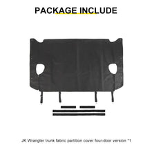 For 2007-2018 Jeep Wrangler JK 4-Door Rear Cargo Cover Privacy Shade Trunk Luggage Cover Waterproof RT-TCZ