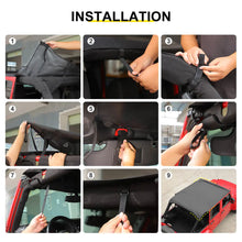 For 2007-2018 Jeep Wrangler JK 4 Door Sunshade Soft Top Sunbonnet Nylon Fabric RT-TCZ