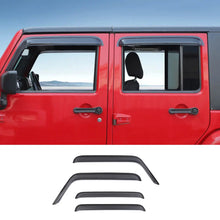 For 2007-2018 Jeep Wrangler JK 4-Door Version Car Window Sun Rain Visors Wind Rain Guard (4 pcs) RT-TCZ