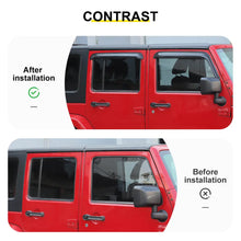 For 2007-2018 Jeep Wrangler JK 4-Door Version Car Window Sun Rain Visors Wind Rain Guard (4 pcs) RT-TCZ