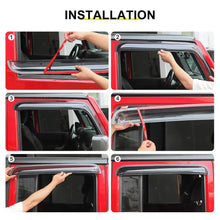 For 2007-2018 Jeep Wrangler JK 4-Door Version Car Window Sun Rain Visors Wind Rain Guard (4 pcs) RT-TCZ