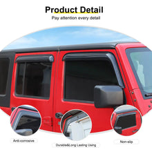 For 2007-2018 Jeep Wrangler JK 4-Door Version Car Window Sun Rain Visors Wind Rain Guard (4 pcs) RT-TCZ