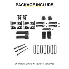 For 2007-2018 Jeep Wrangler JK 4-Door Version Full Set Exterior Decoration Hinges Trims Cover Kit (31 pcs) RT-TCZ
