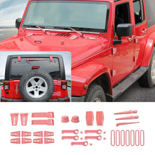For 2007-2018 Jeep Wrangler JK 4-Door Version Full Set Exterior Decoration Hinges Trims Cover Kit (31 pcs) RT-TCZ